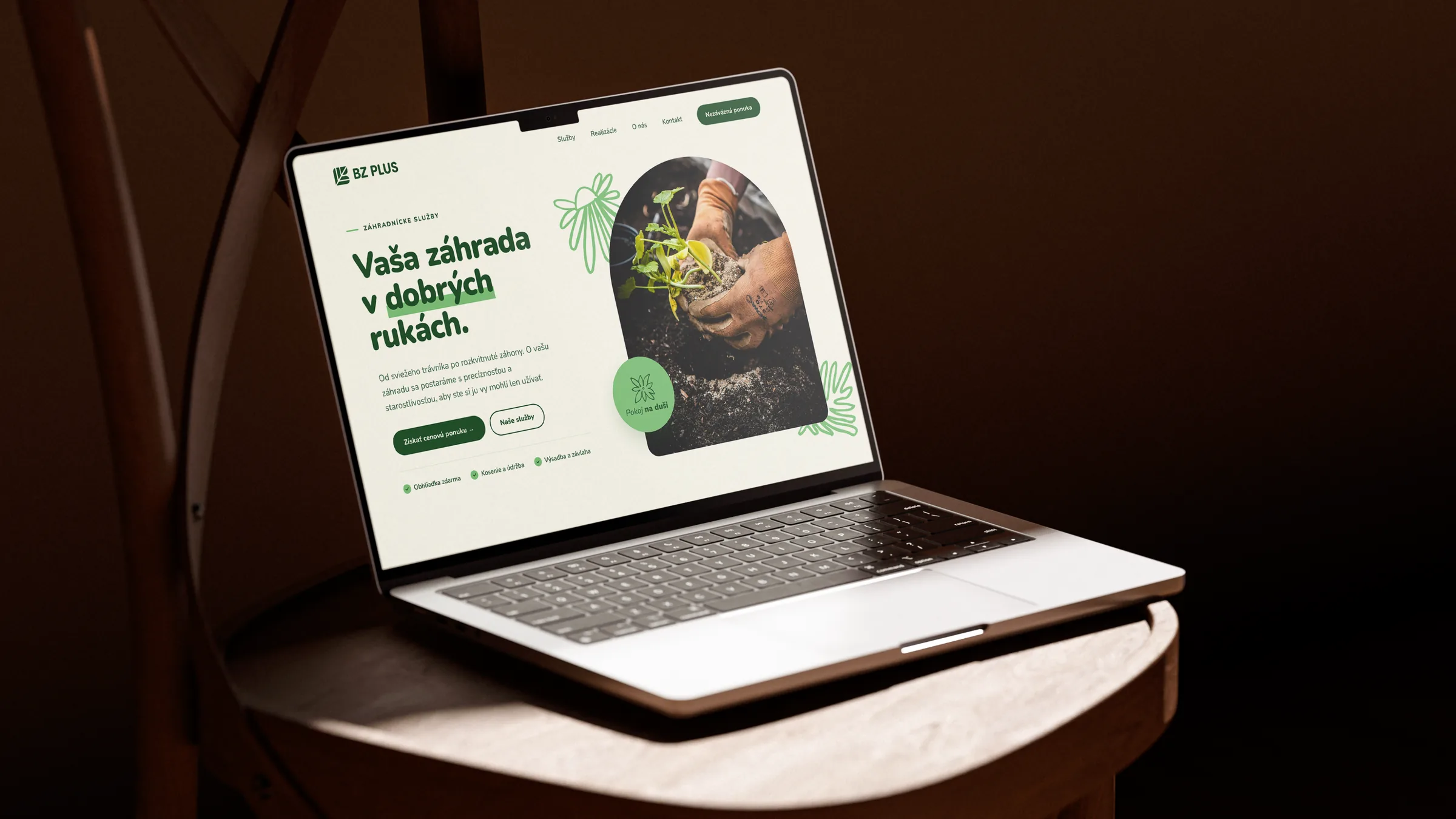 BZ PLUS website homepage on a laptop