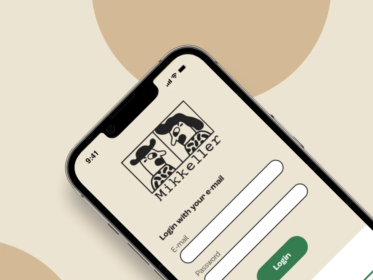 Mikkeller app screens with hand-drawn illustrations