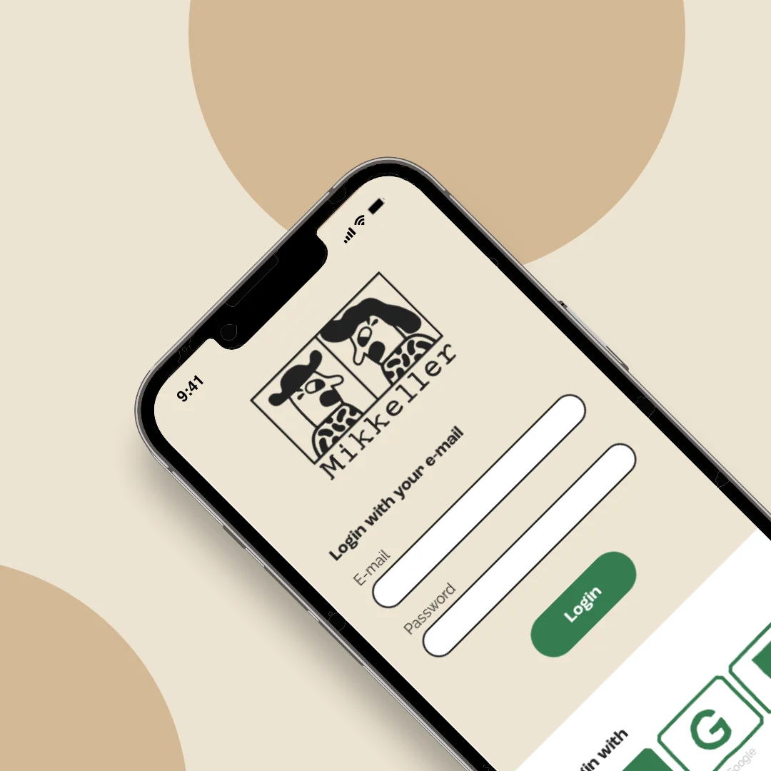 Login screen with the Mikkeller logo on a phone